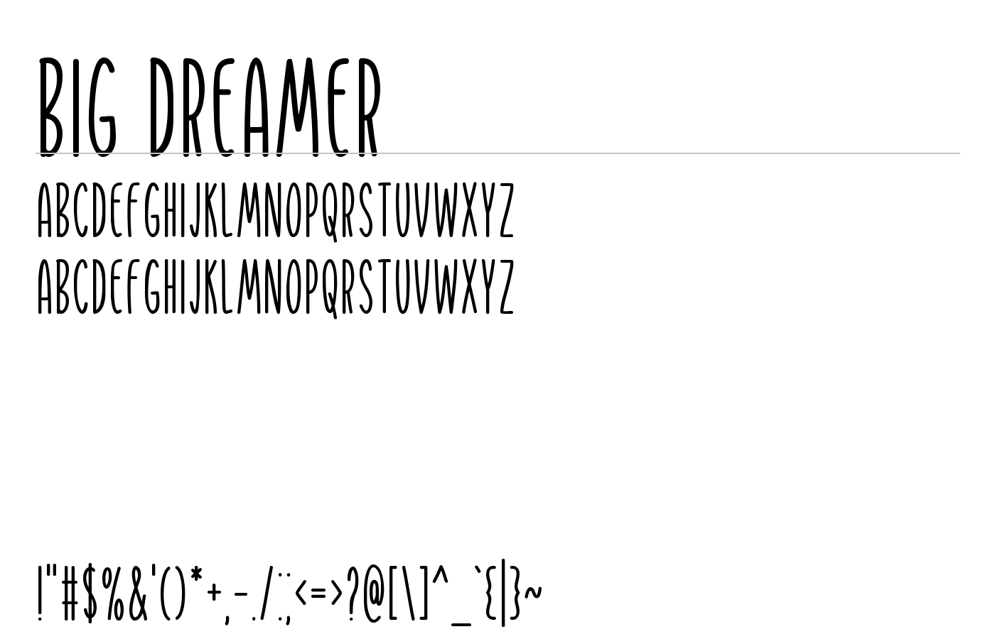 Big Dreamer Font preview