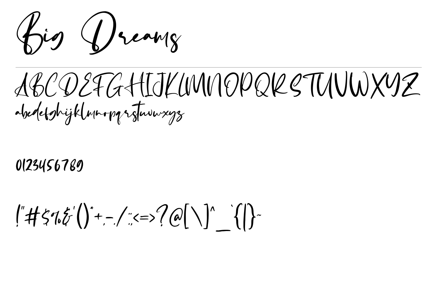Big Dreams Font preview