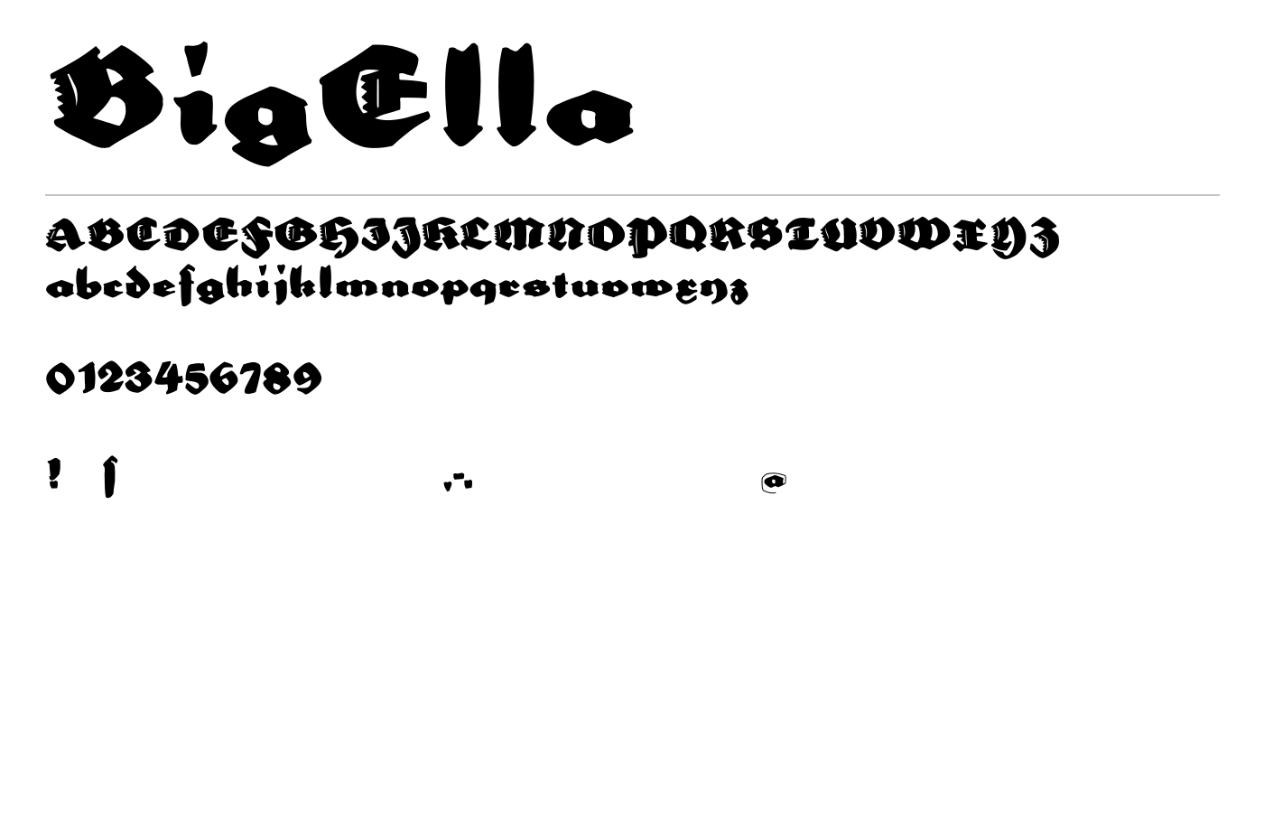 BigElla Font preview