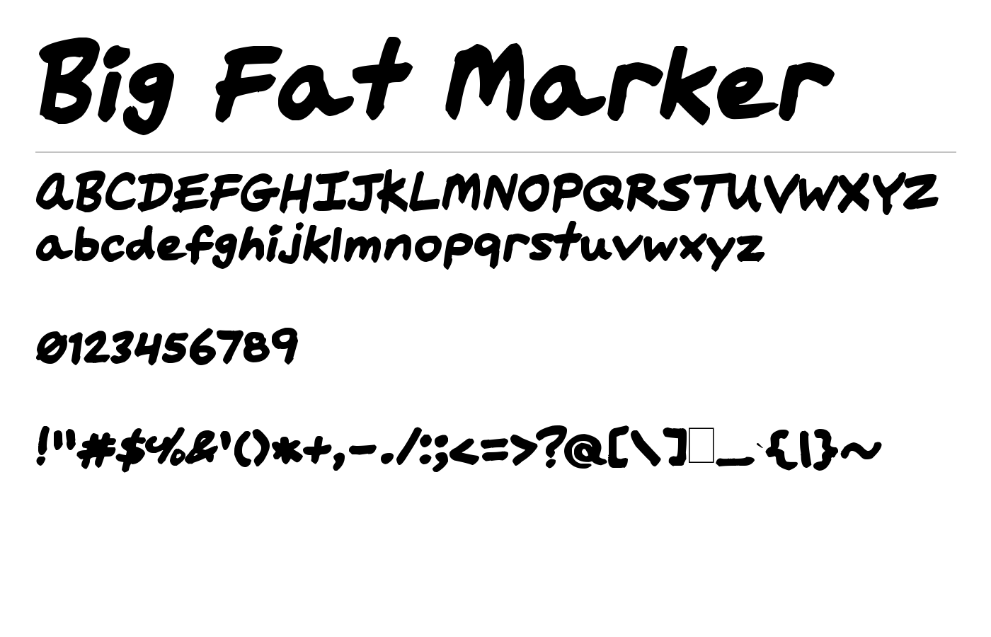 Big Fat Marker Font preview