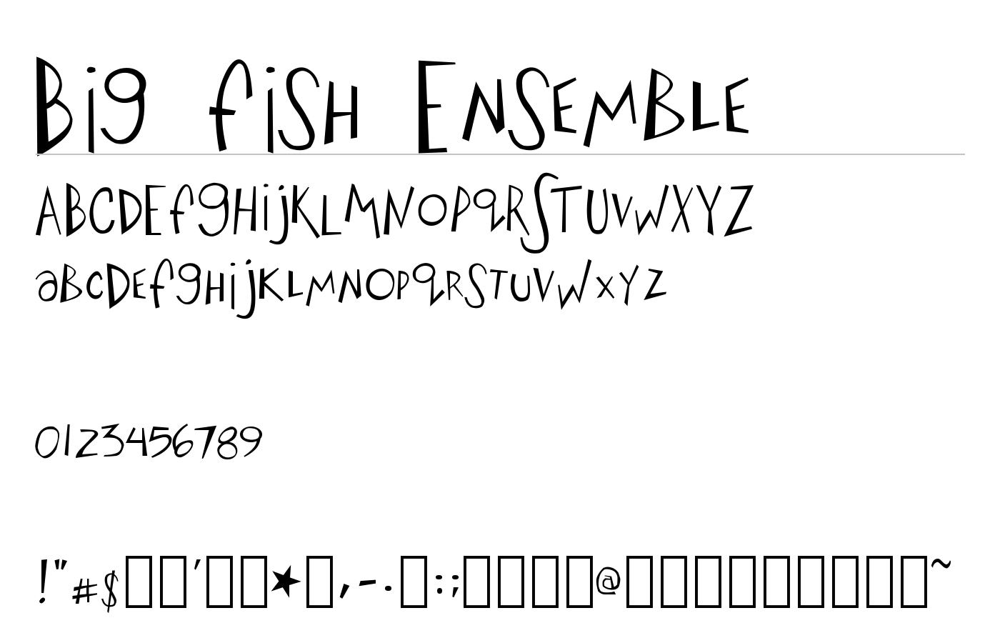 Big Fish Ensemble Font preview