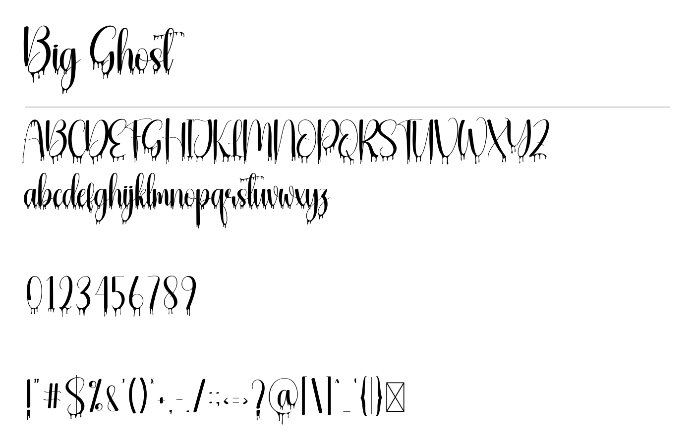 Big Ghost Font preview