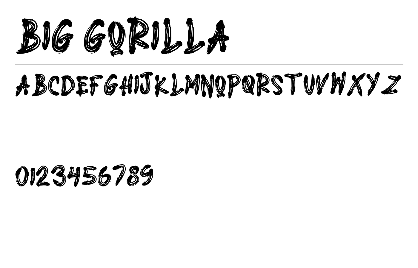 BIG GORILLA Font preview