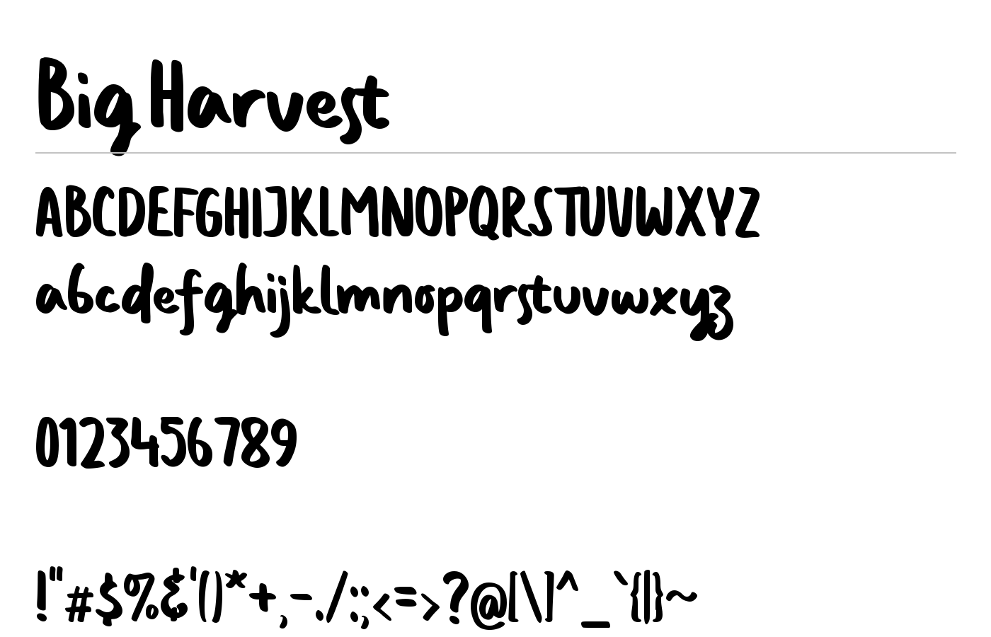Big Harvest Font preview