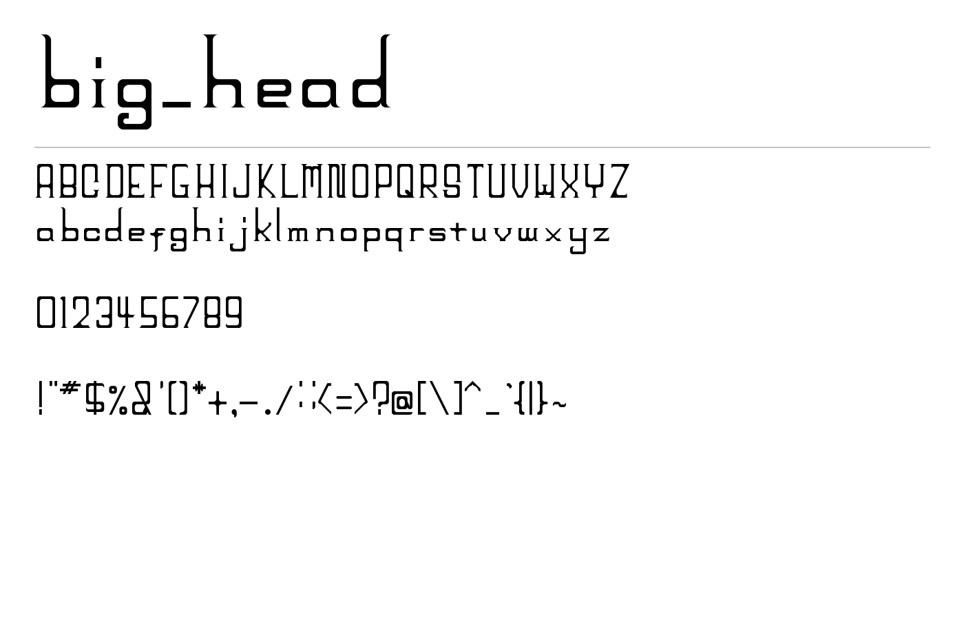 big_head Font preview