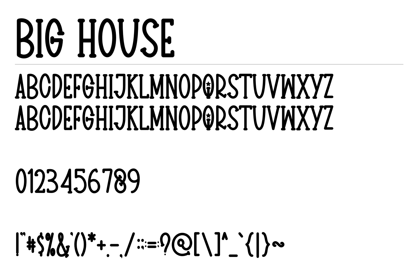 BIG HOUSE Font preview