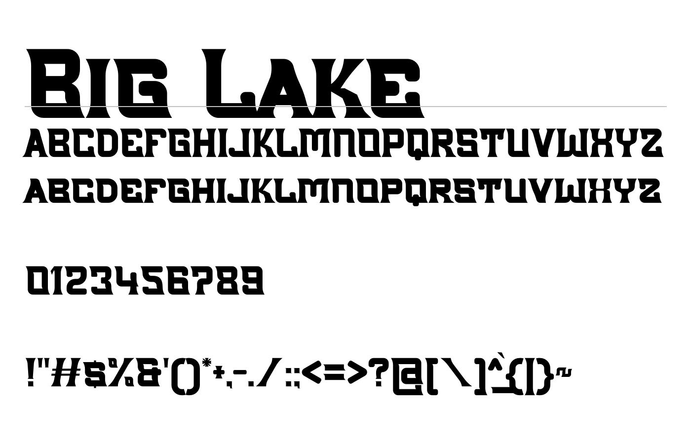 Big Lake Font preview