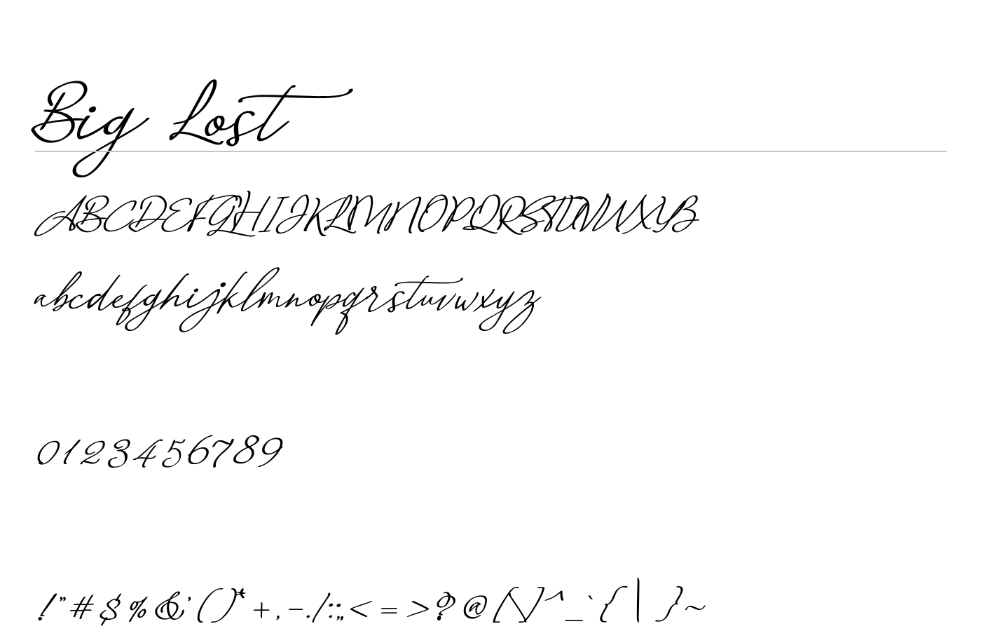 Big Lost Font preview