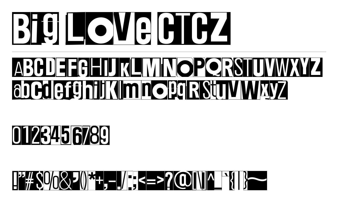 Big Love CTCZ Font preview