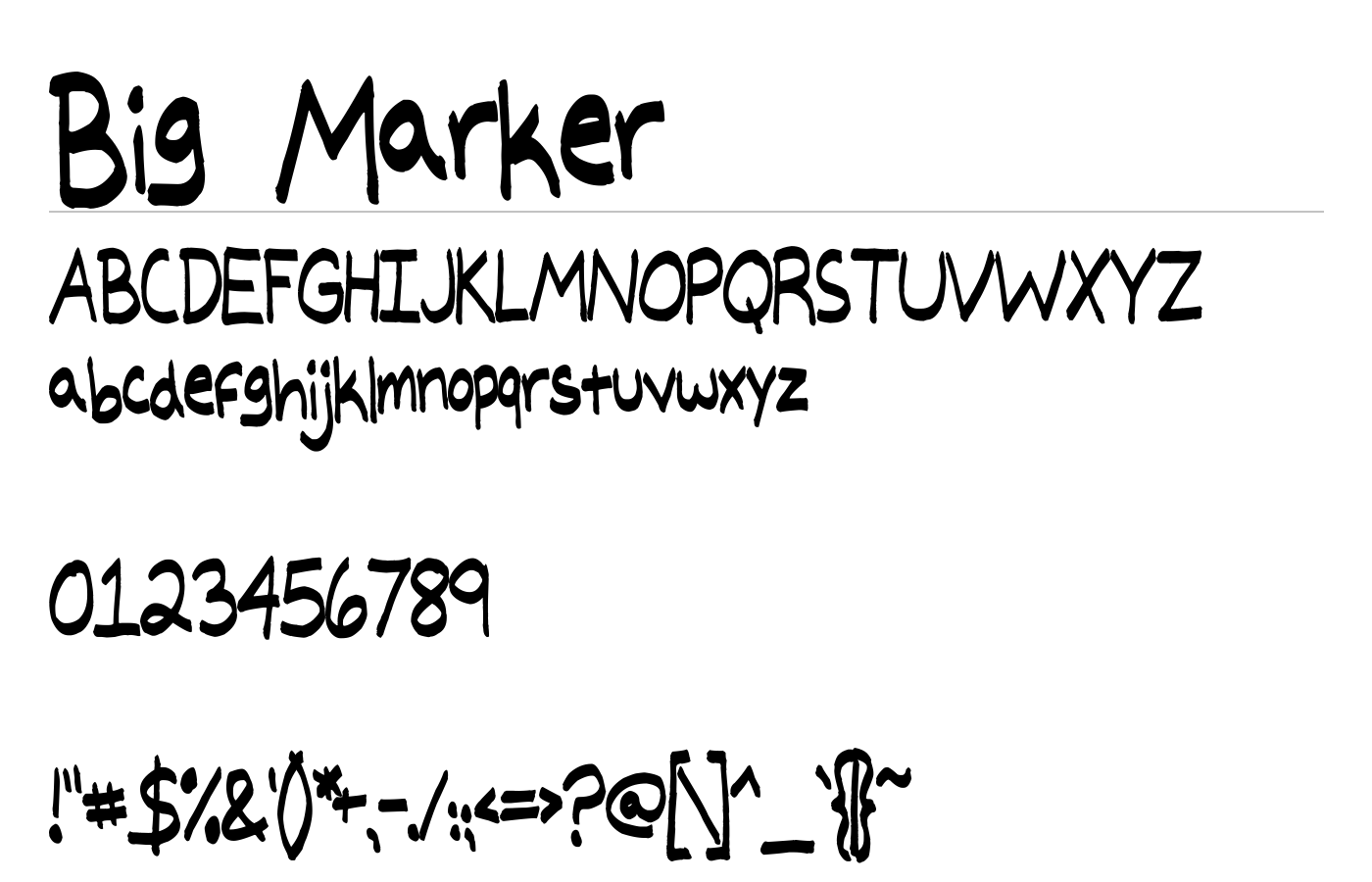 Big Marker Font preview