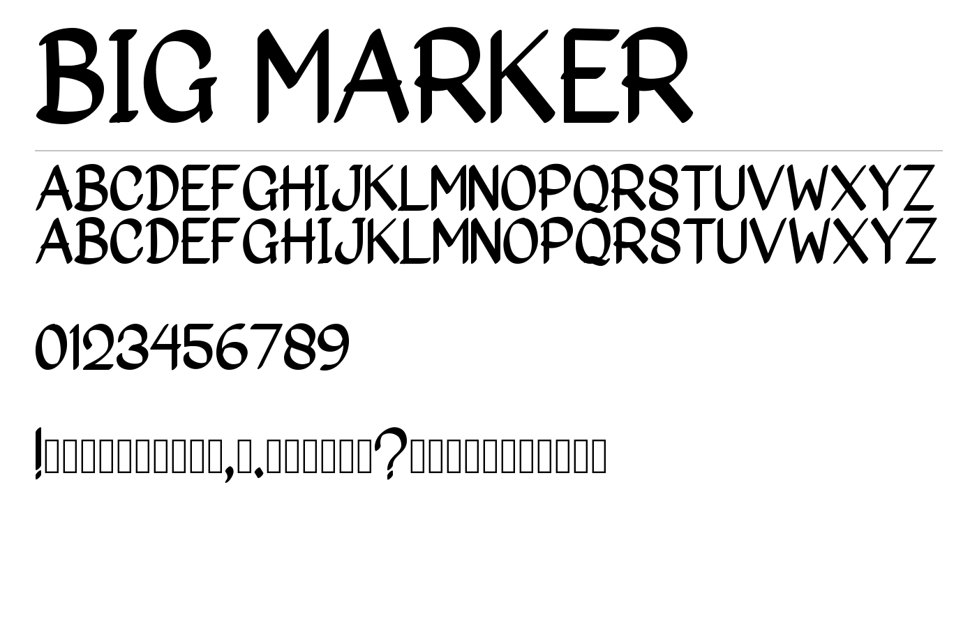 Big Marker Font preview