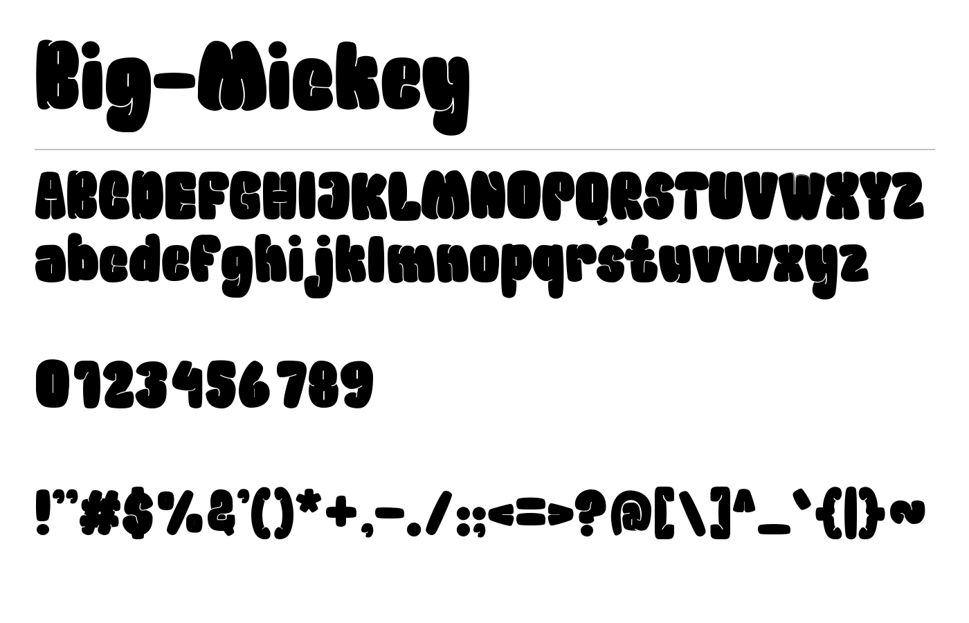 Big-Mickey Font preview