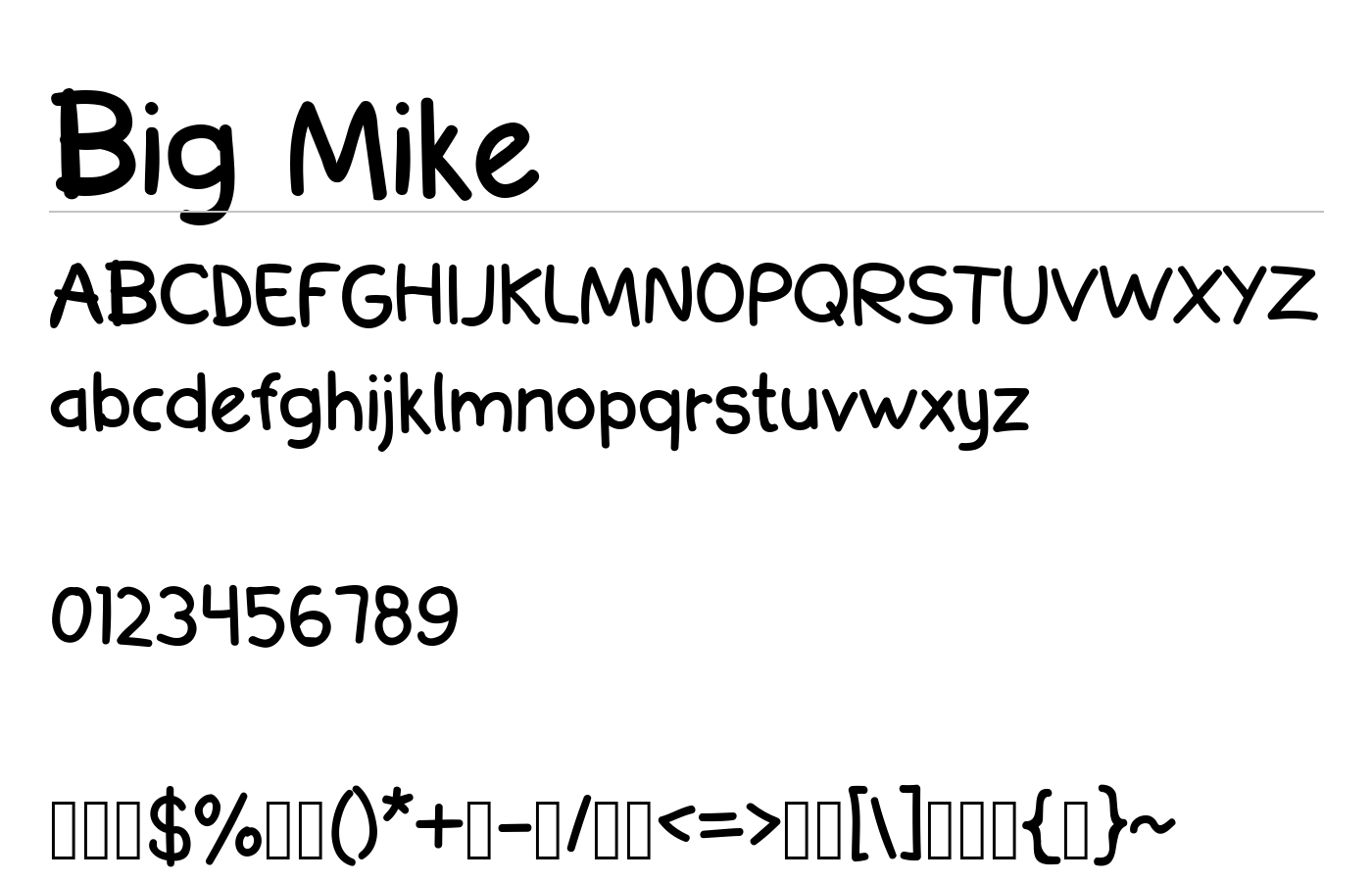Big Mike Font preview