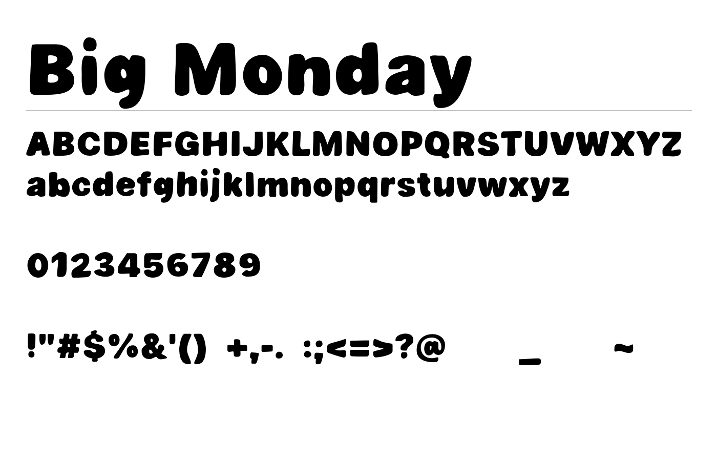 Big Monday Font preview