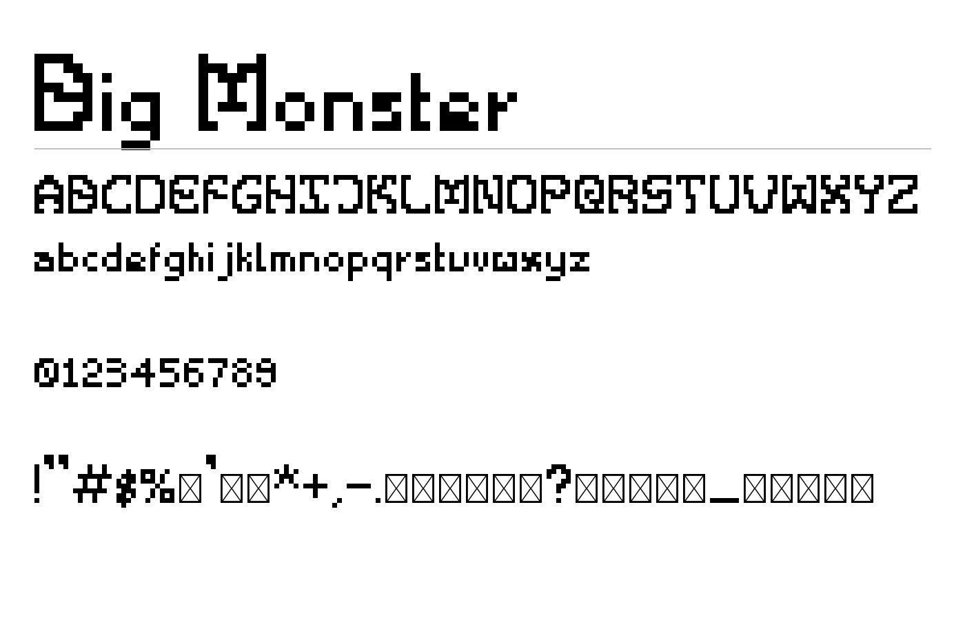 Big Monster Font preview
