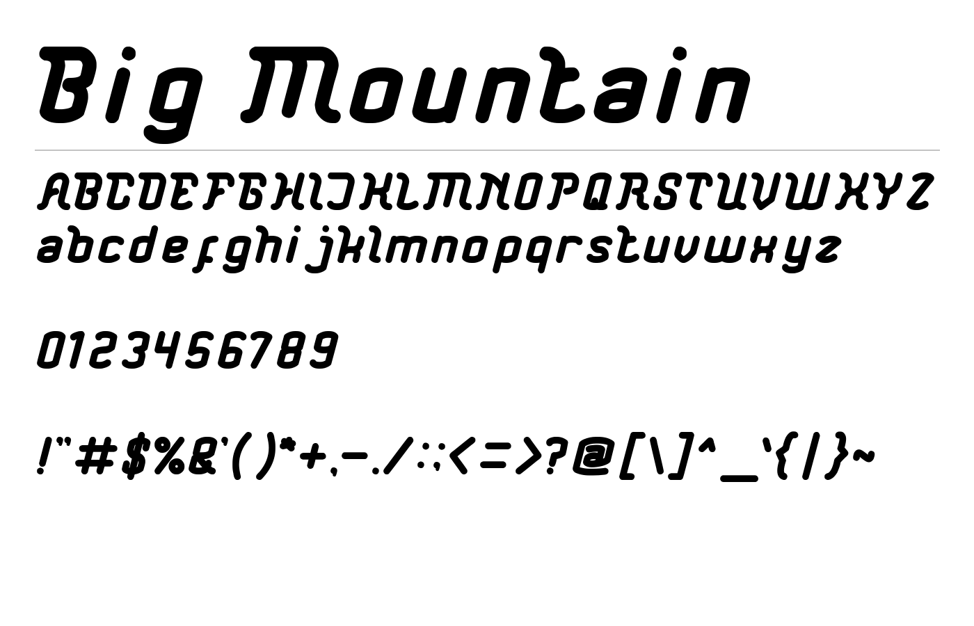 Big Mountain Font preview