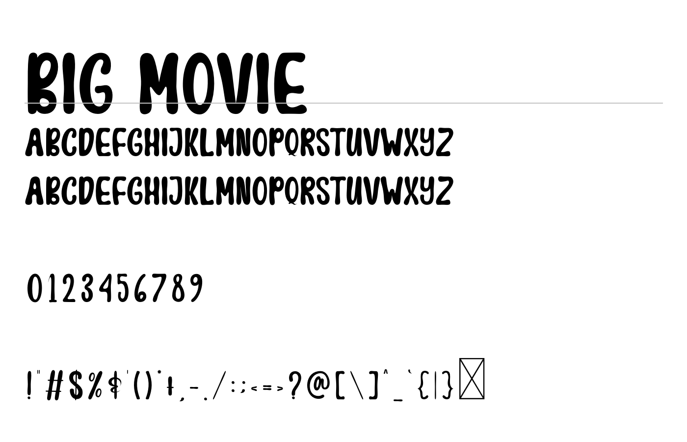 Big Movie Font preview