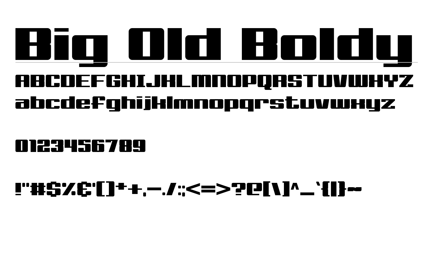 Big Old Boldy Font preview