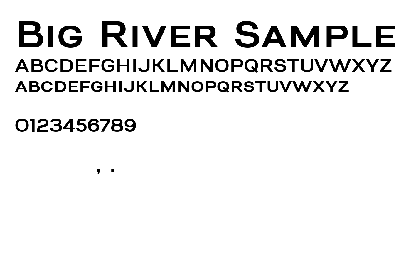 Big River Sample Font preview