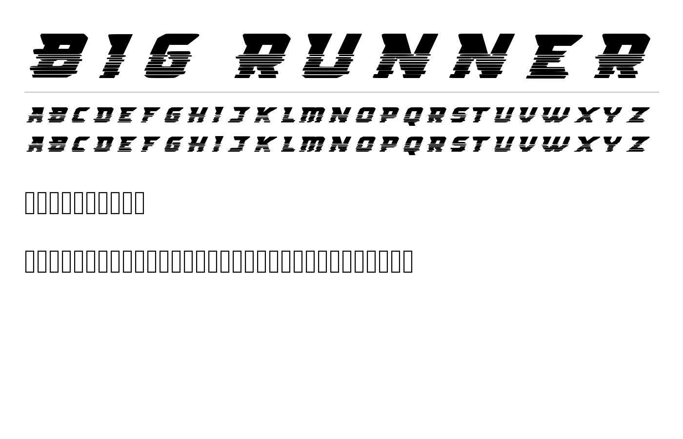 Big Runner Font preview