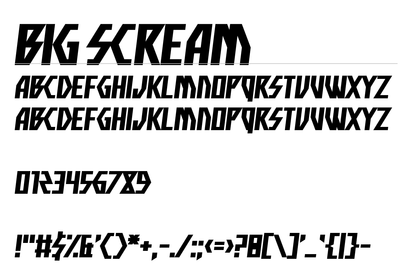 Big Scream Font preview