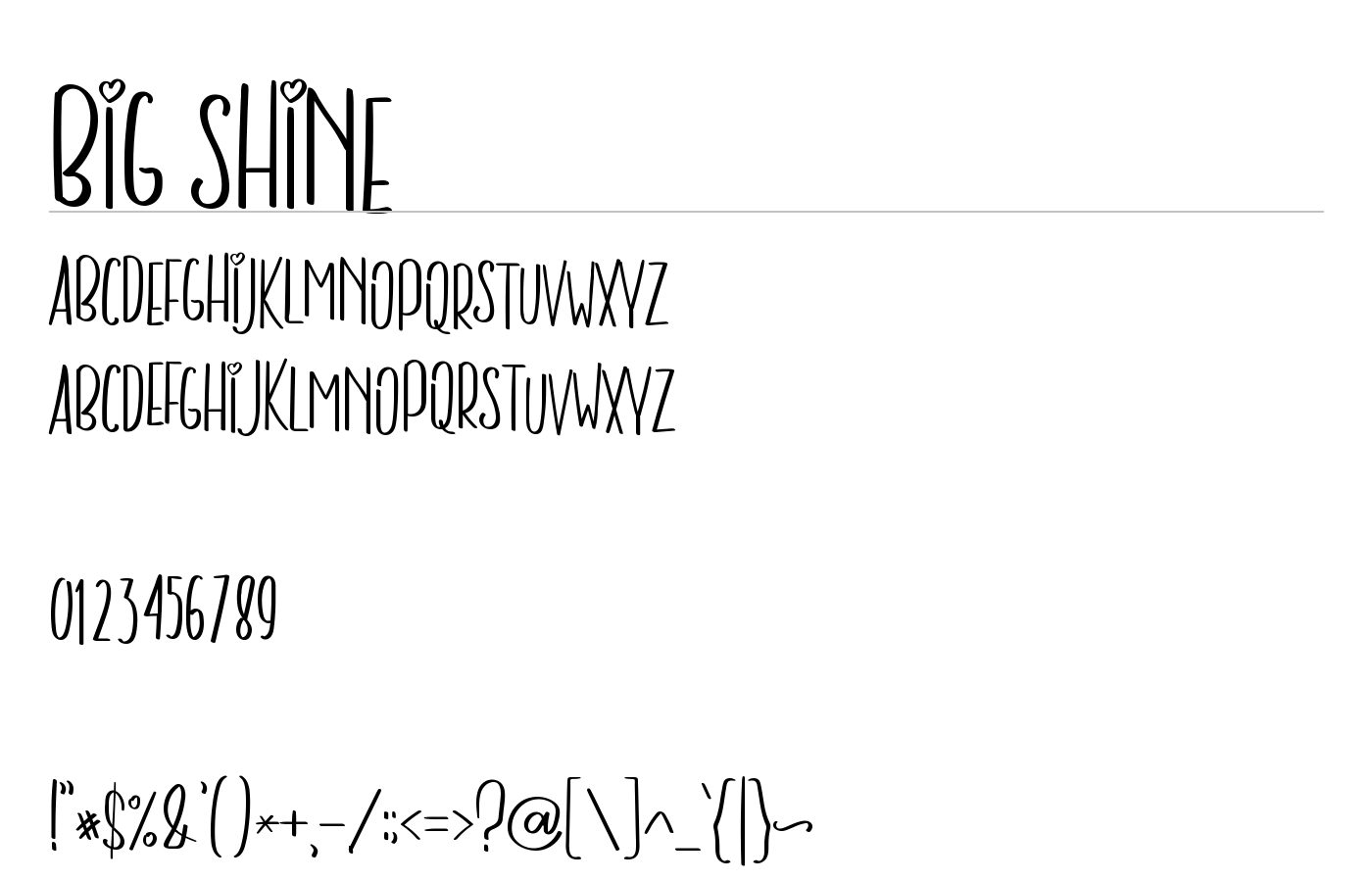 BIG SHINE Font preview