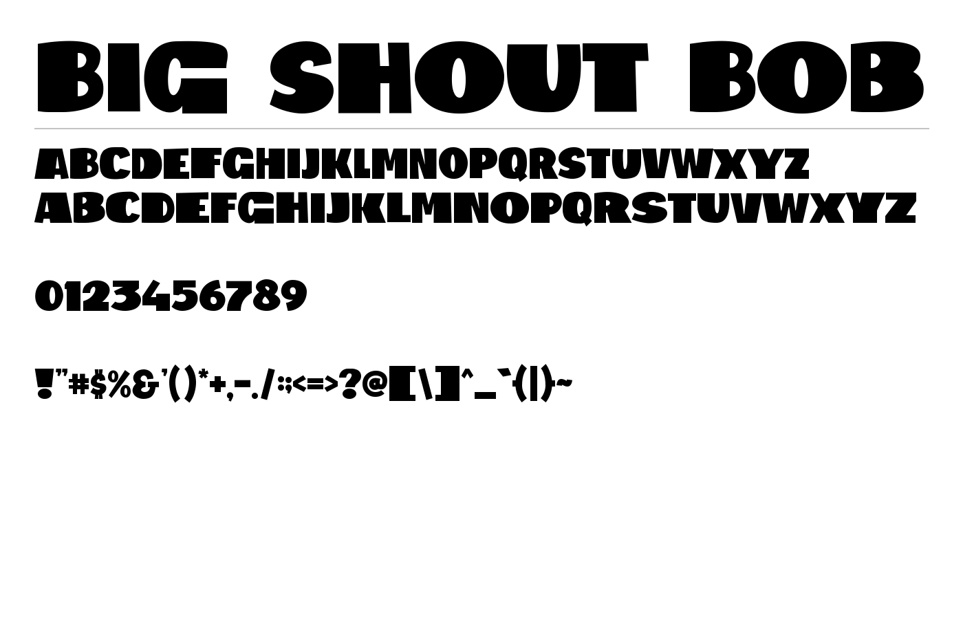 Big Shout Bob Font preview