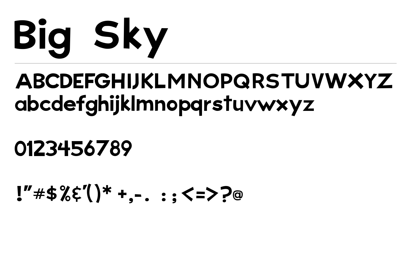 Big Sky Font preview
