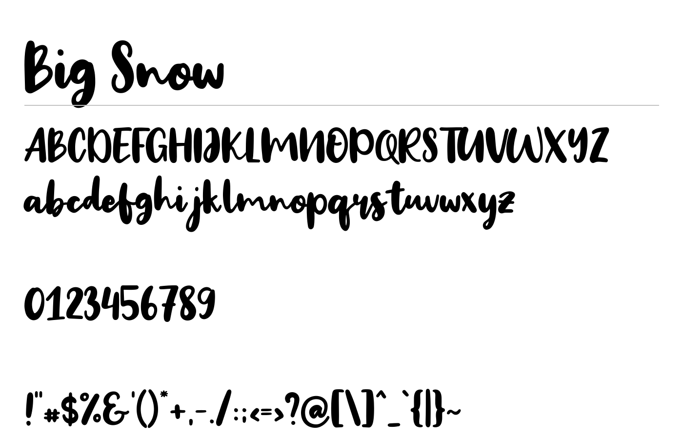 Big Snow Font preview