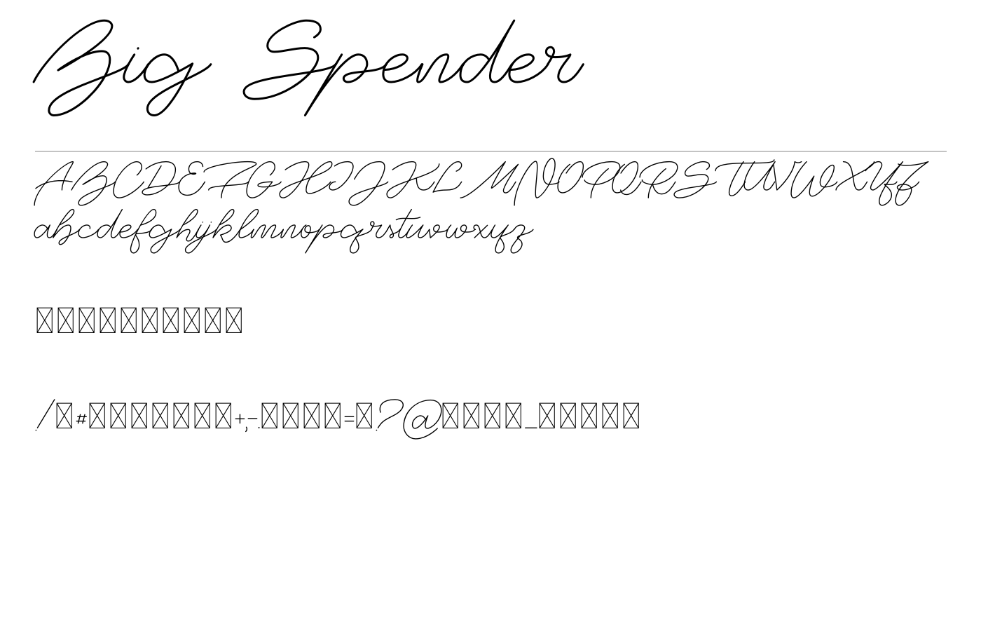 Big Spender Font preview