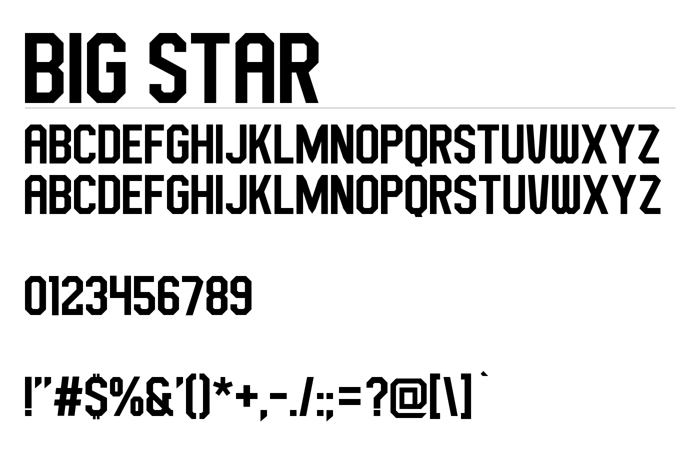 Big Star Font preview