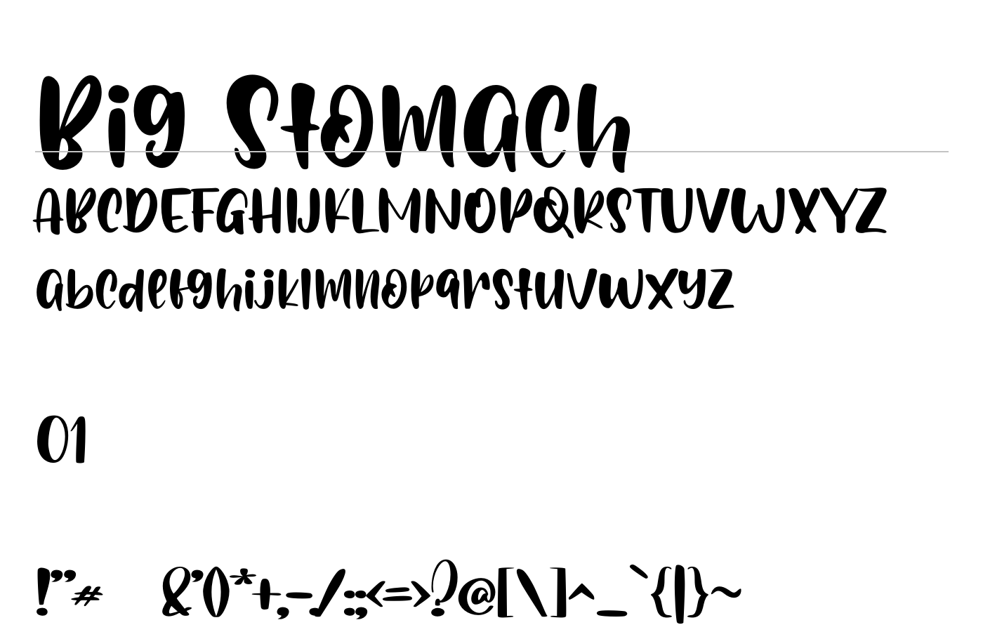Big Stomach Font preview