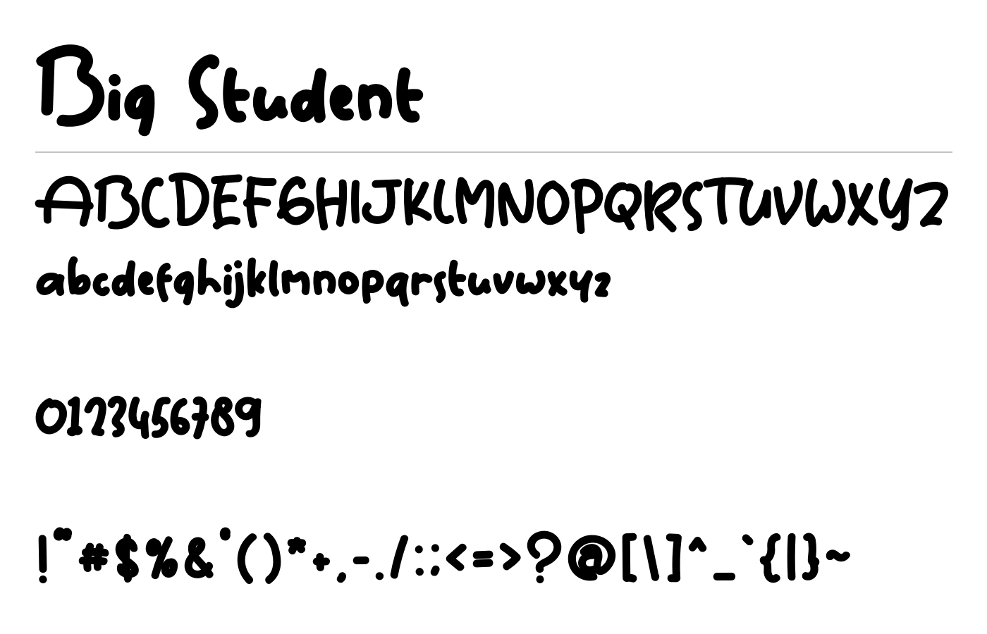 Big Student Font preview