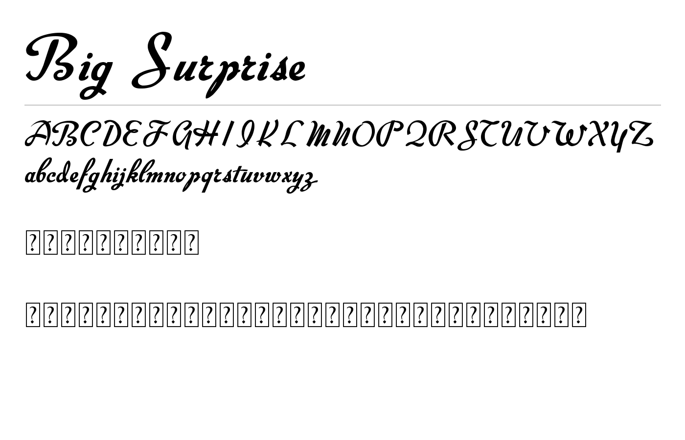 Big Surprise Font preview