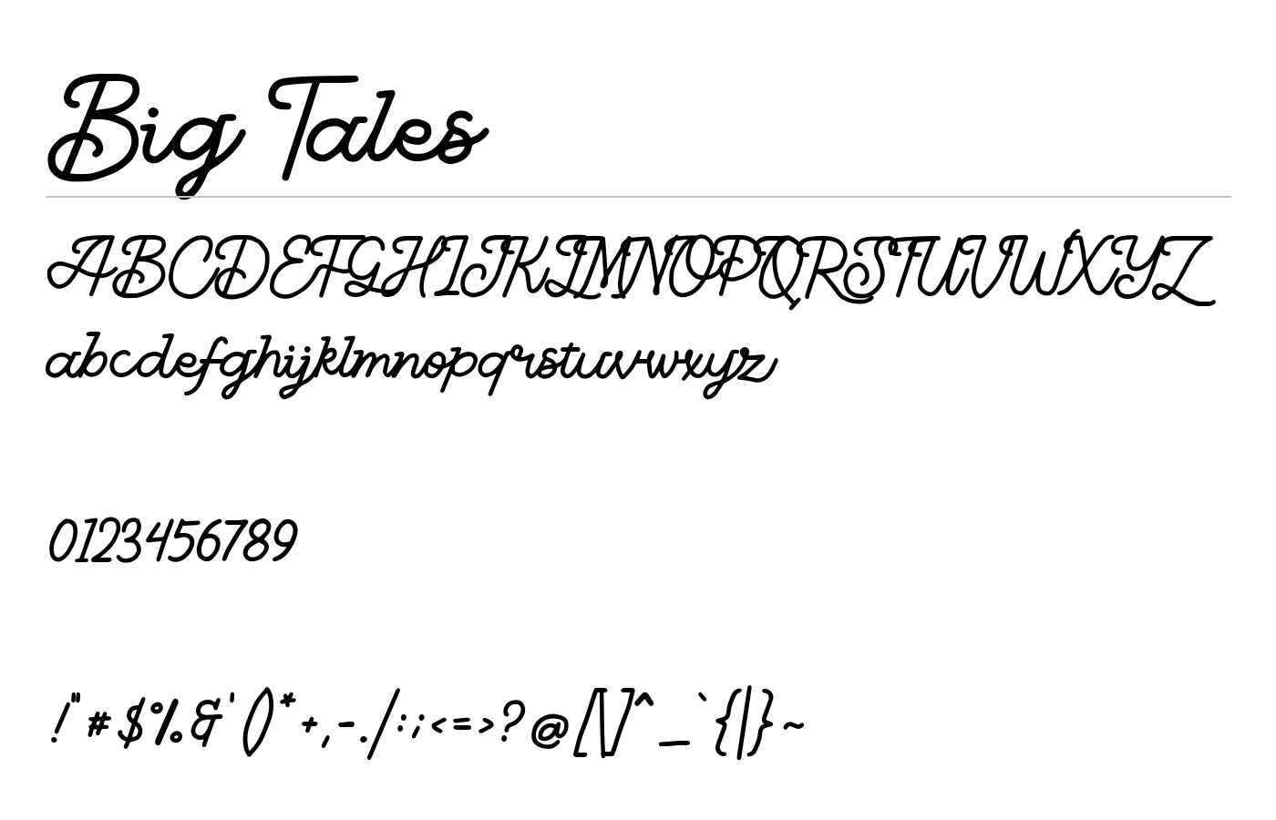 Big Tales Font preview
