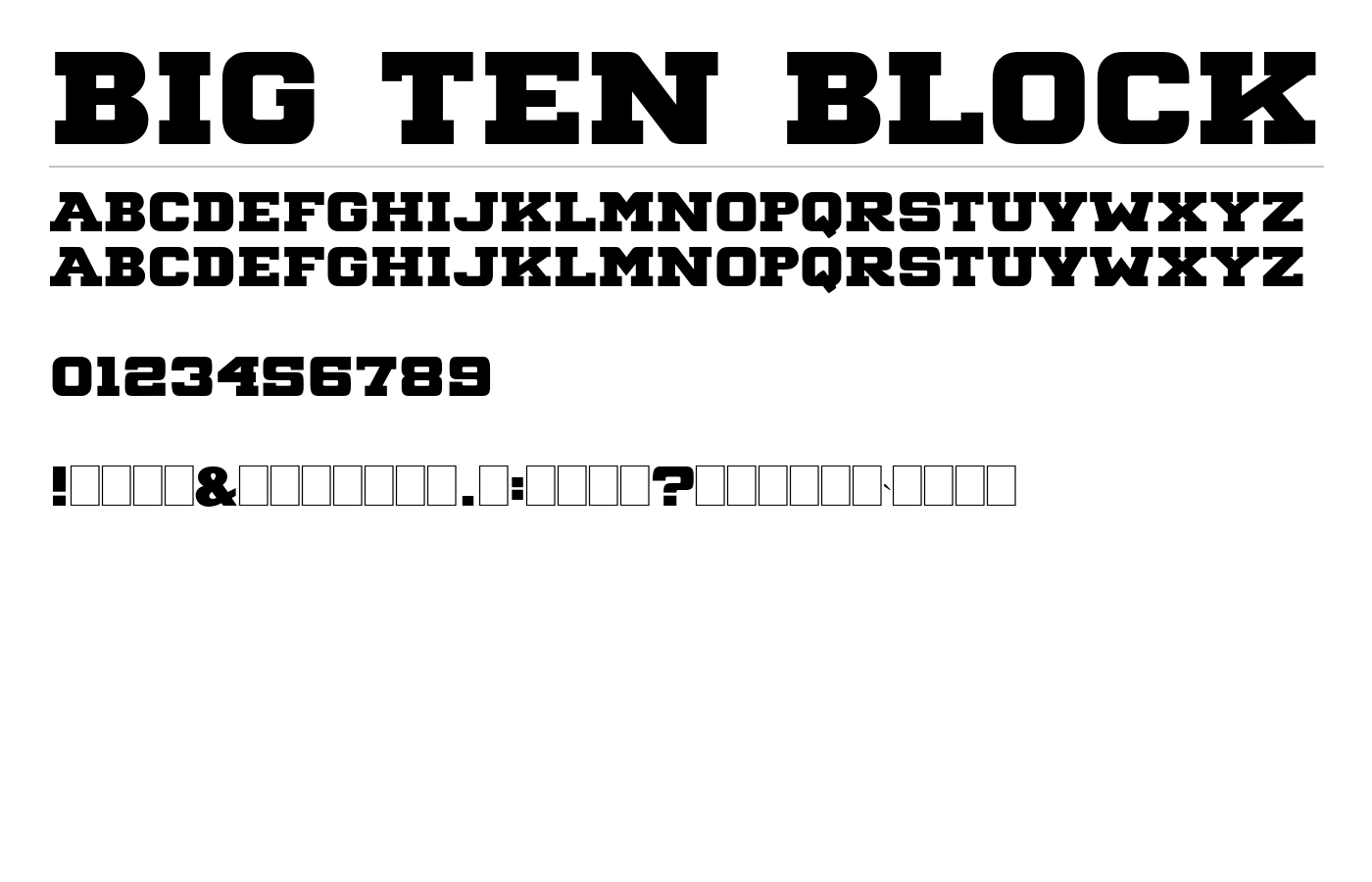 Big Ten Block Font preview
