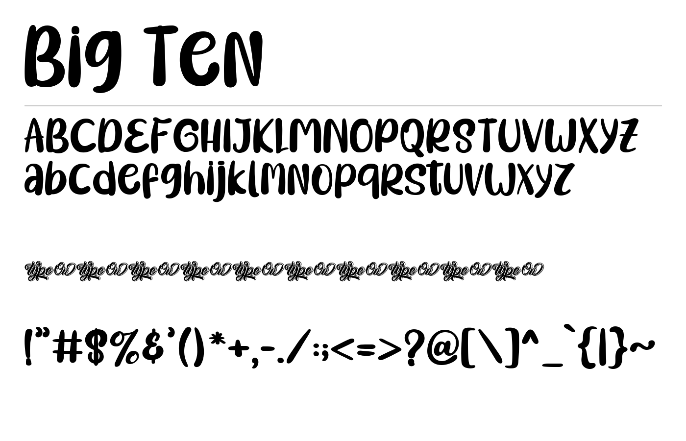 Big Ten Font preview