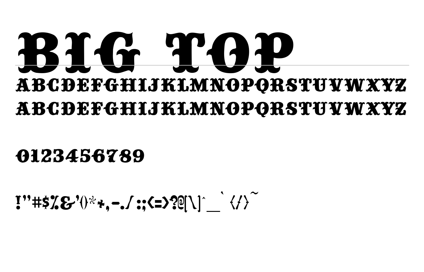 Big Top Font preview