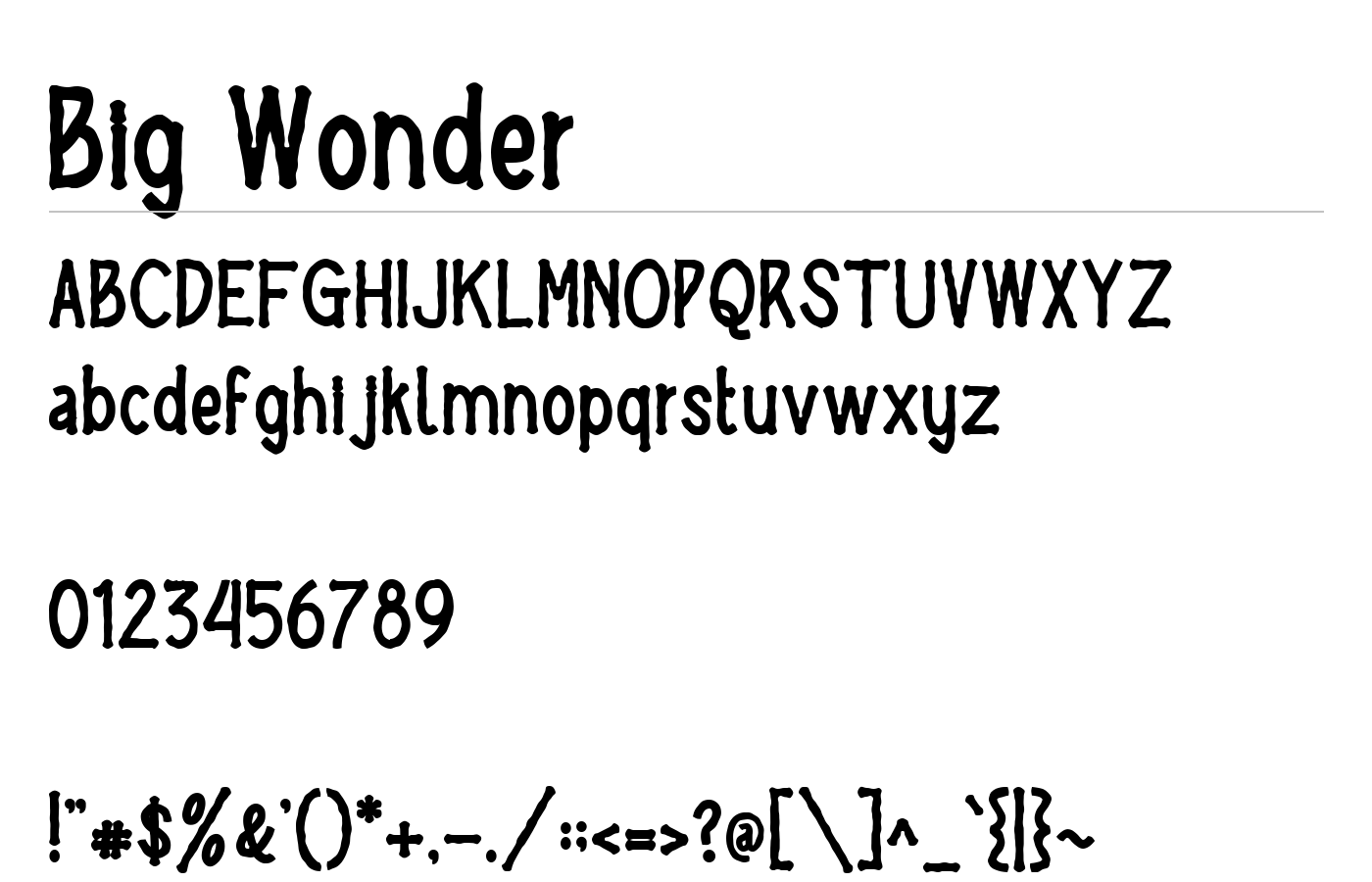 Big Wonder Font preview