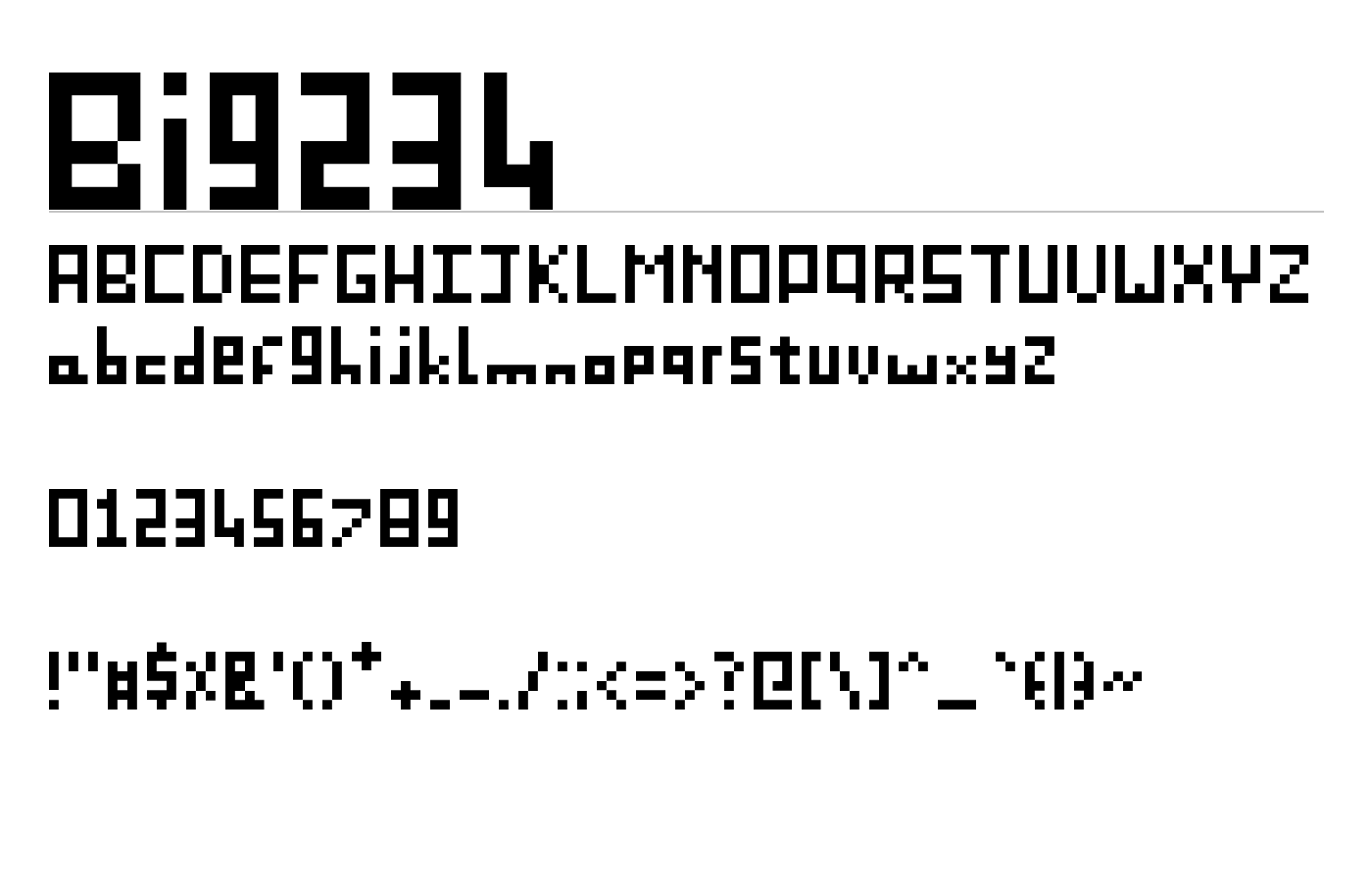 Big234 Font preview