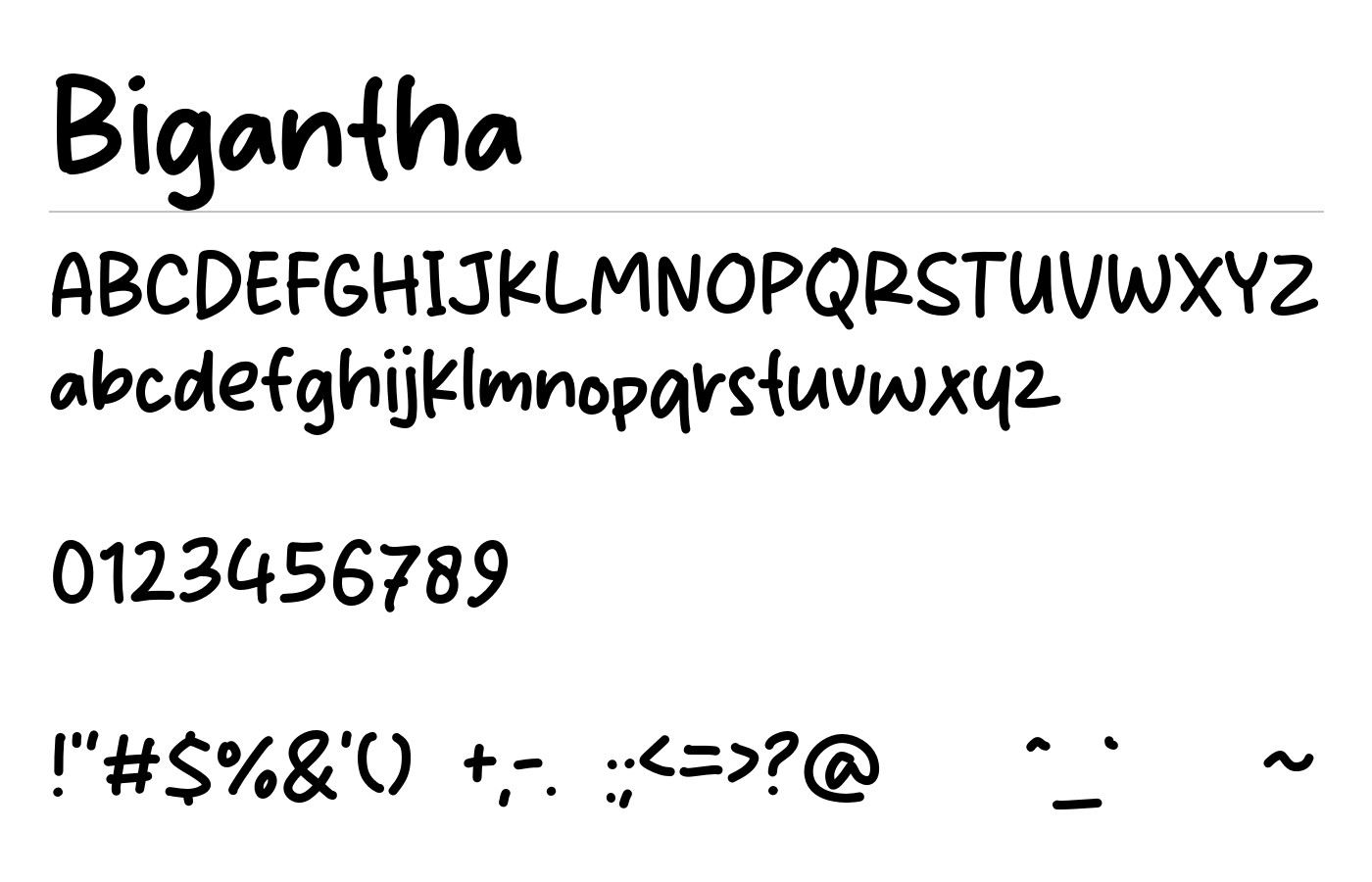 Bigantha Font preview
