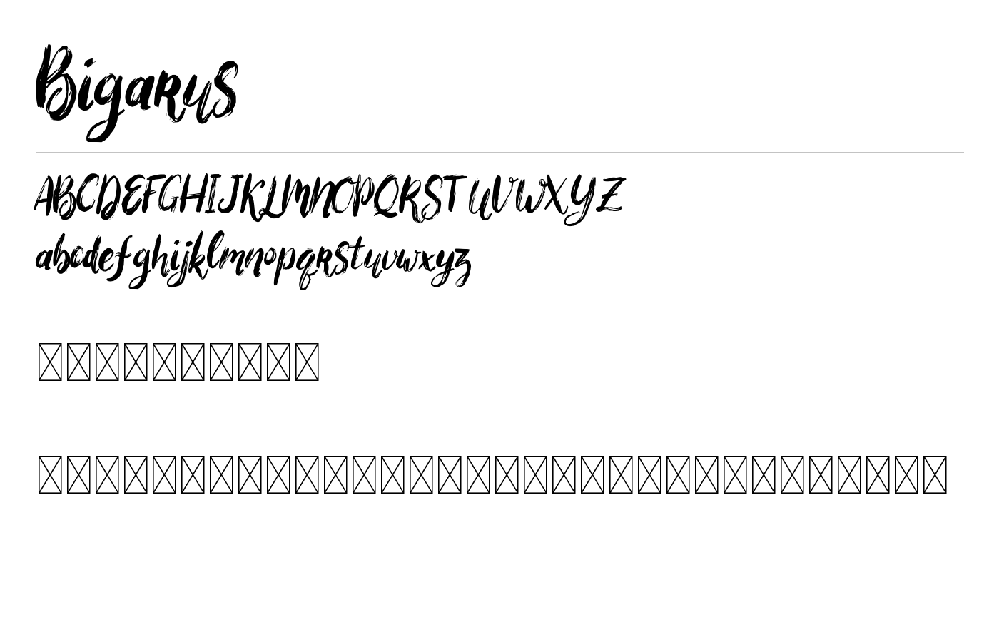 Bigarus Font preview