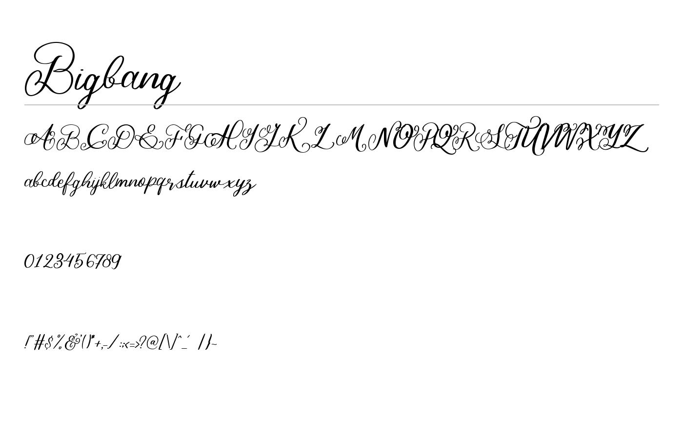 Bigbang Font preview
