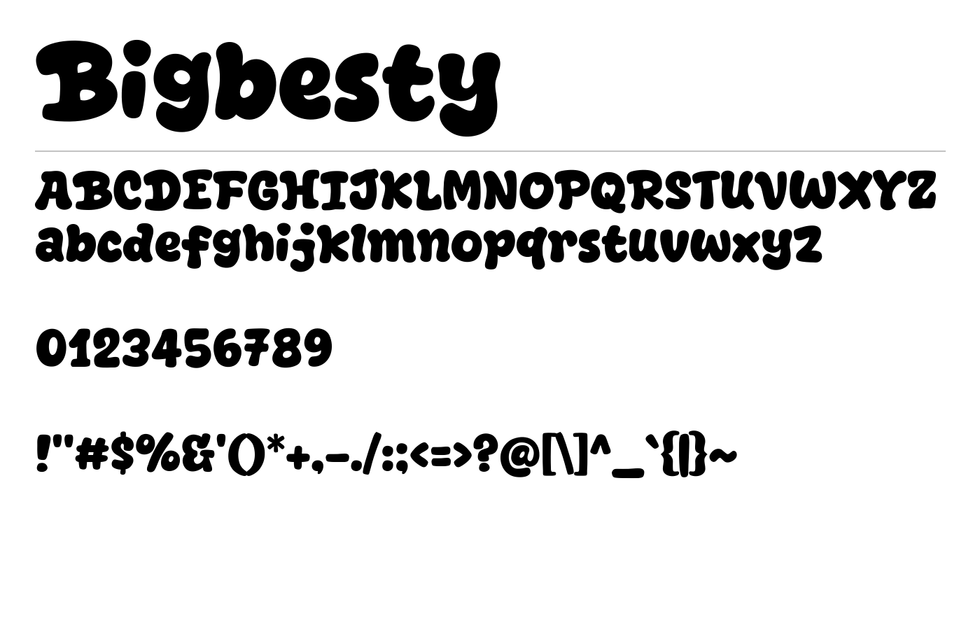 Bigbesty Font preview