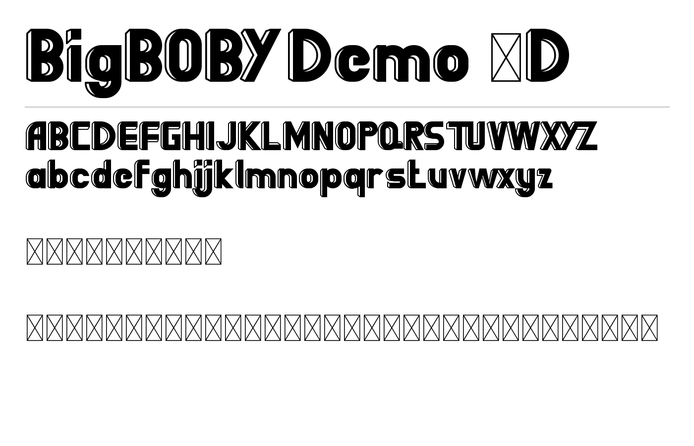 BigBOBY Demo Font preview