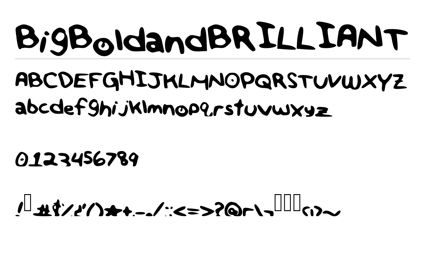 BigBoldandBRILLIANT Font preview