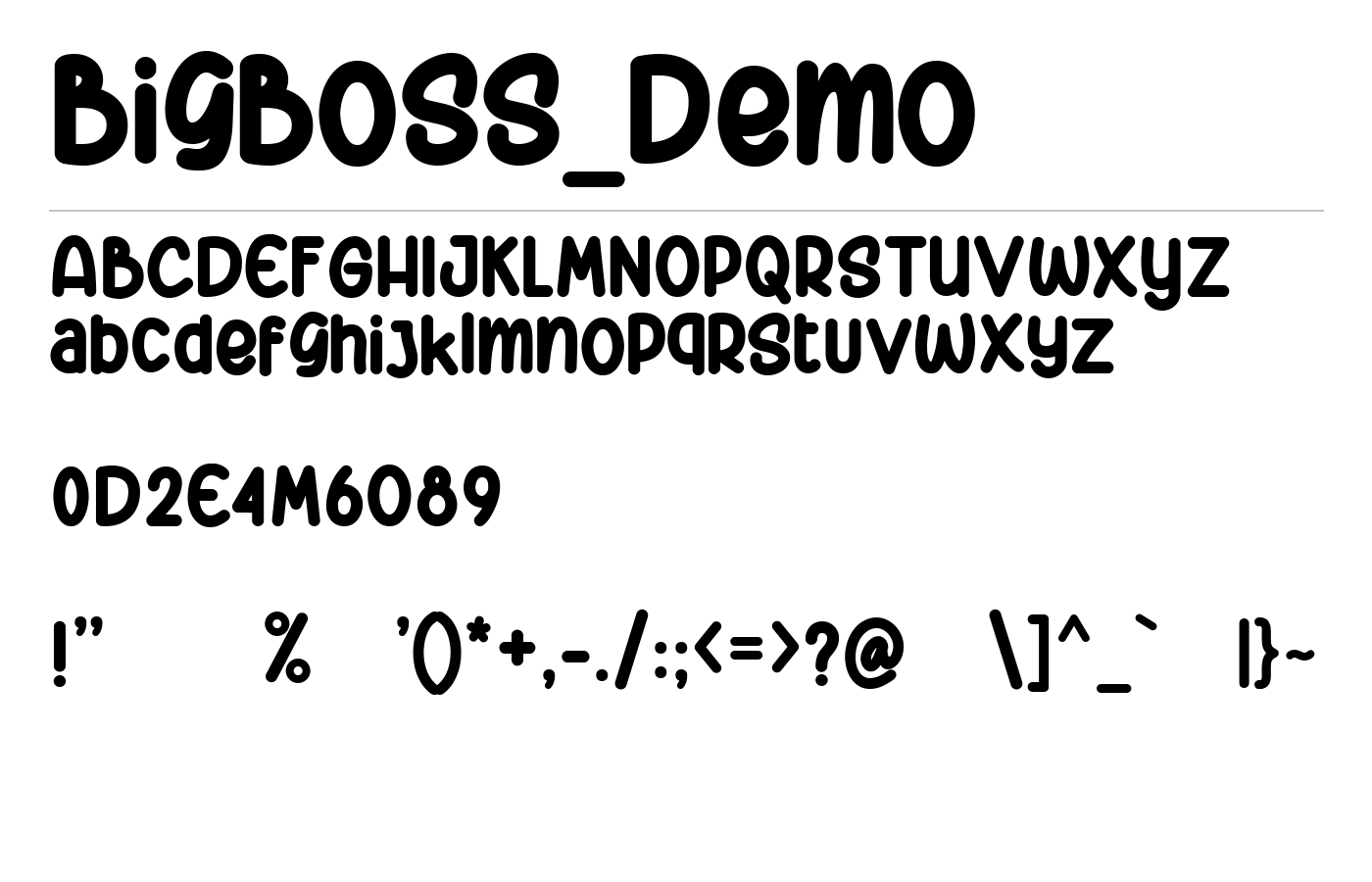 BigBoss_Demo Font preview