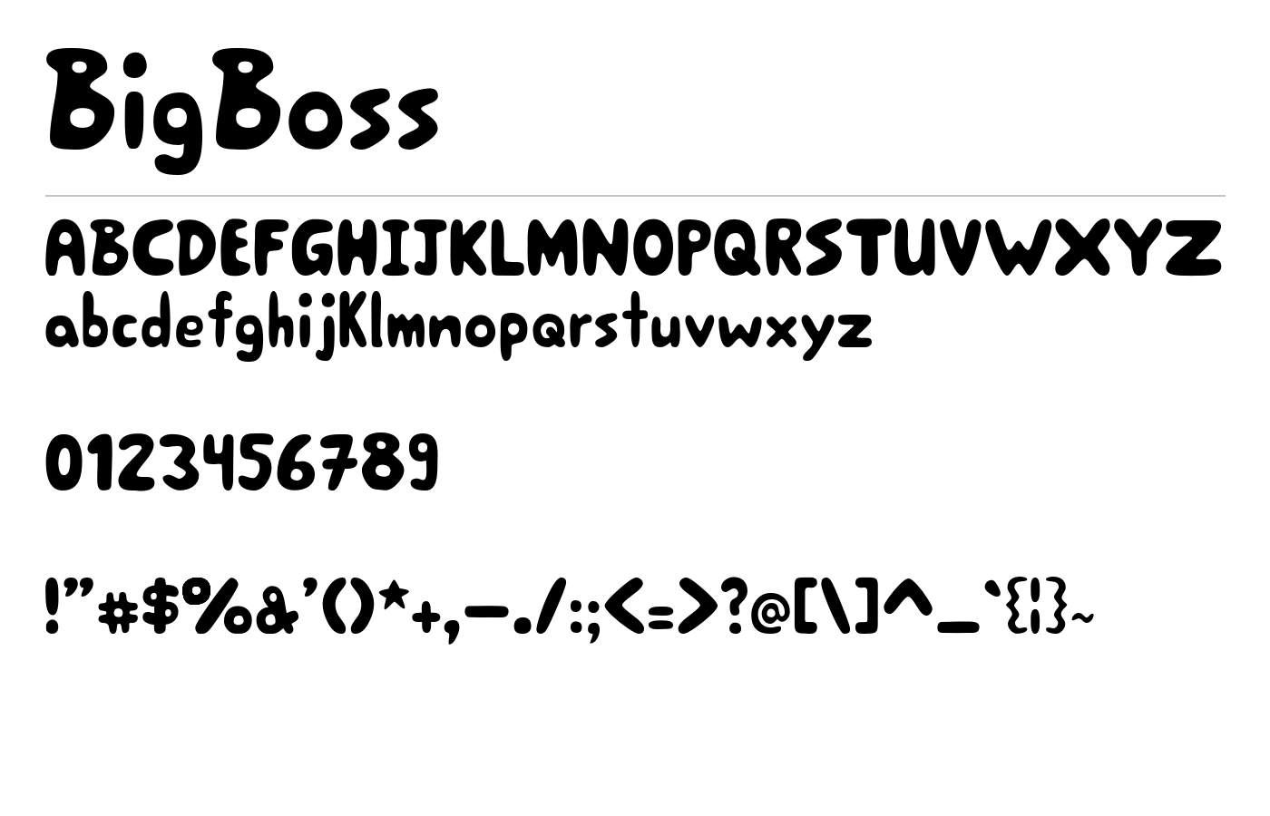 BigBoss Font preview