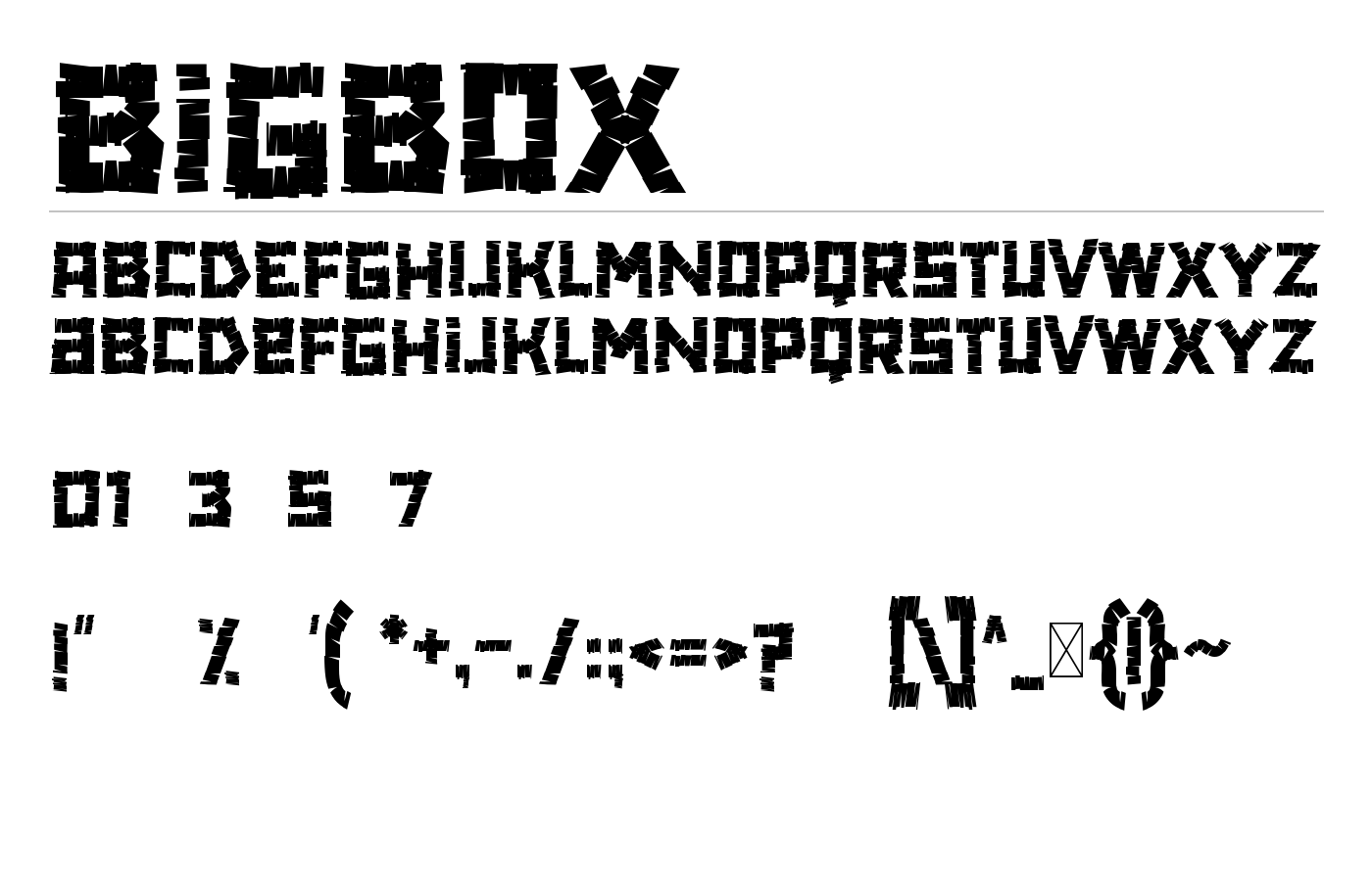 Bigbox Font preview