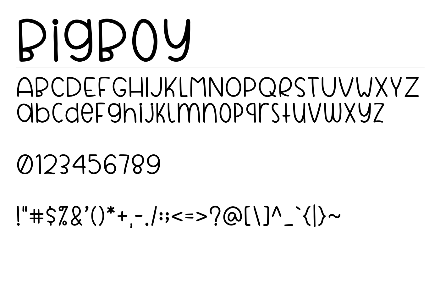 BigBoy Font preview